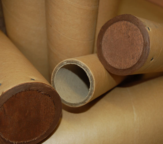 Cardboard mortar tubes stacked on each other