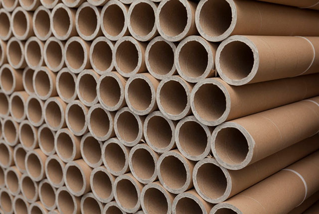 Stacks of cardboard tubes